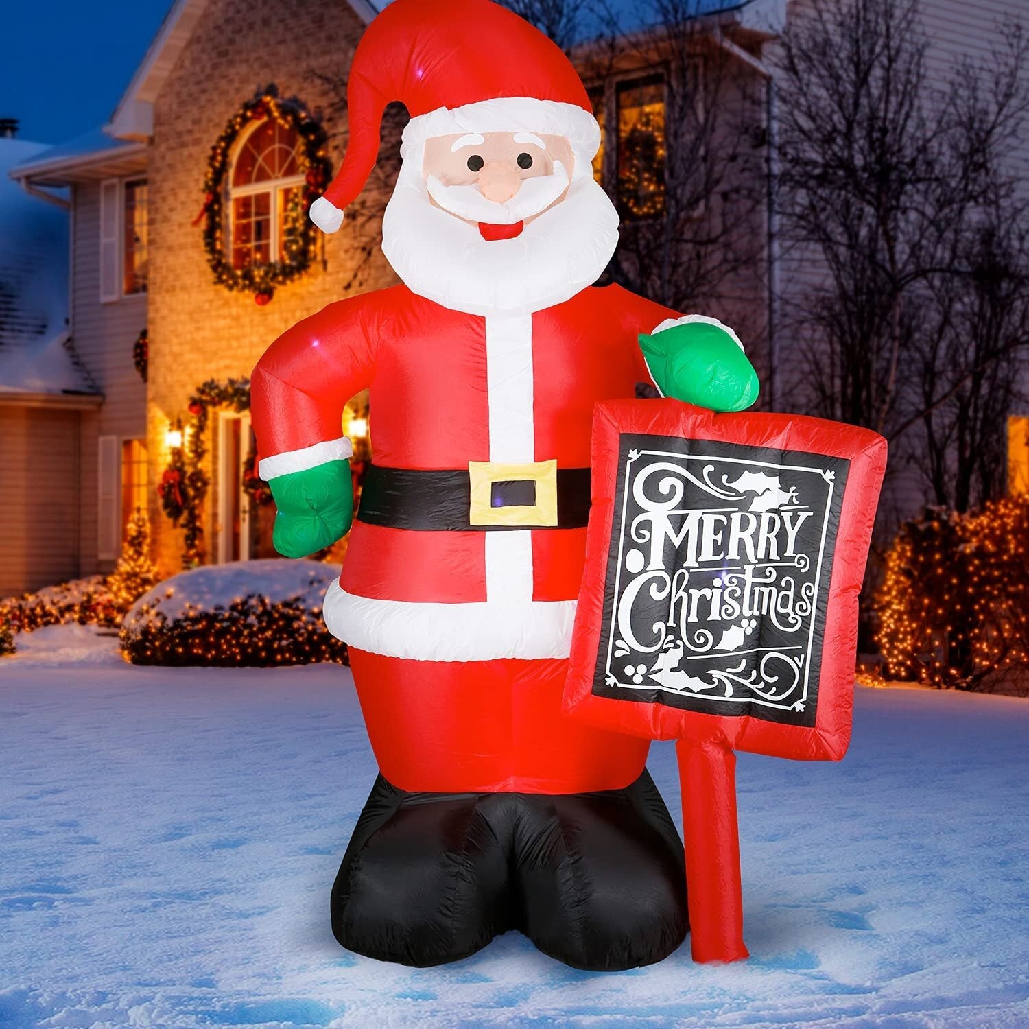 Christmas Decorations: Samland 300CM TALL INFLATABLE SANTA WITH LED LIGHT FOR CHRISTMAS DECORATION