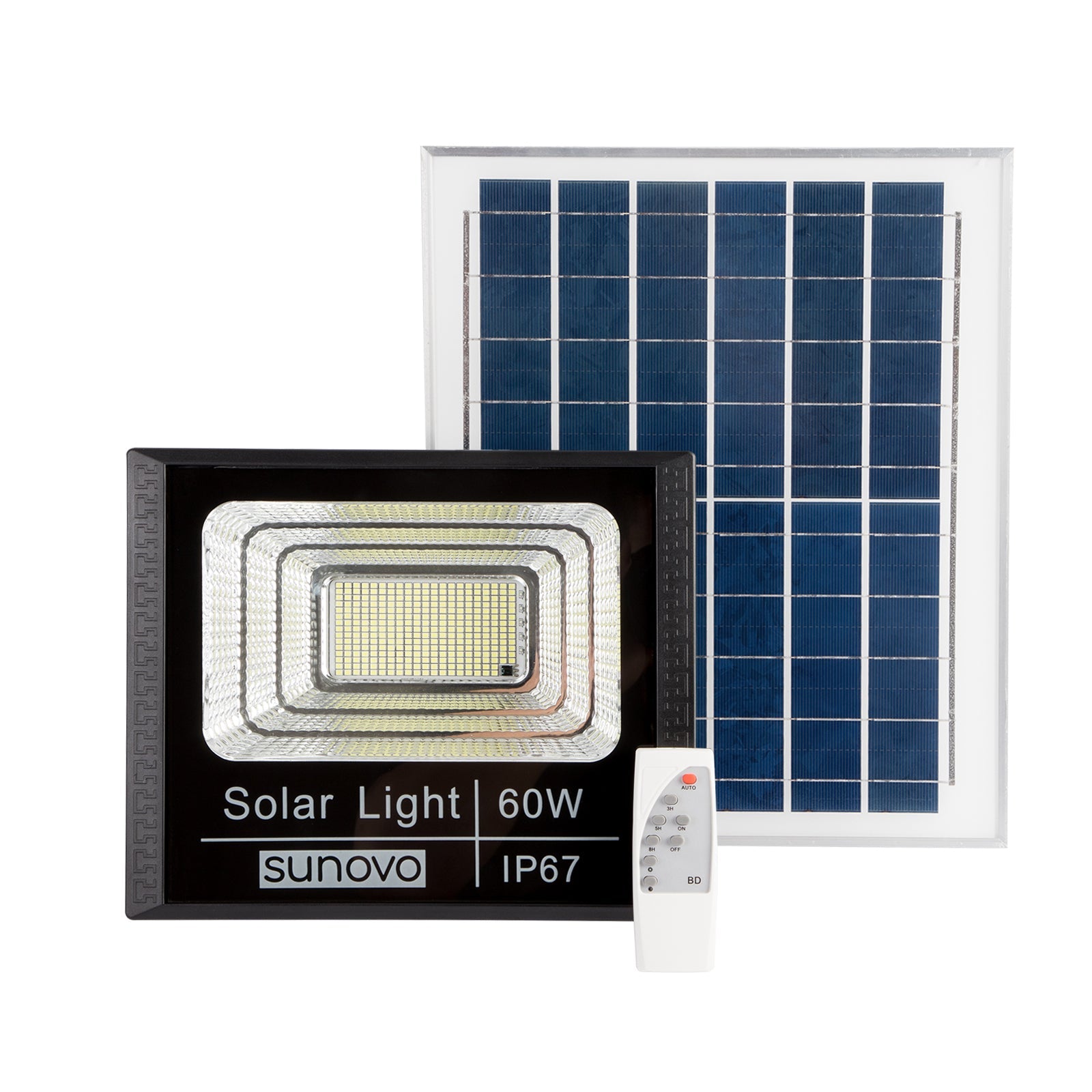 Fountain & Ponds Accessories: Samland Solar Flood Light Outdoor with Remote Control 60W Cold White