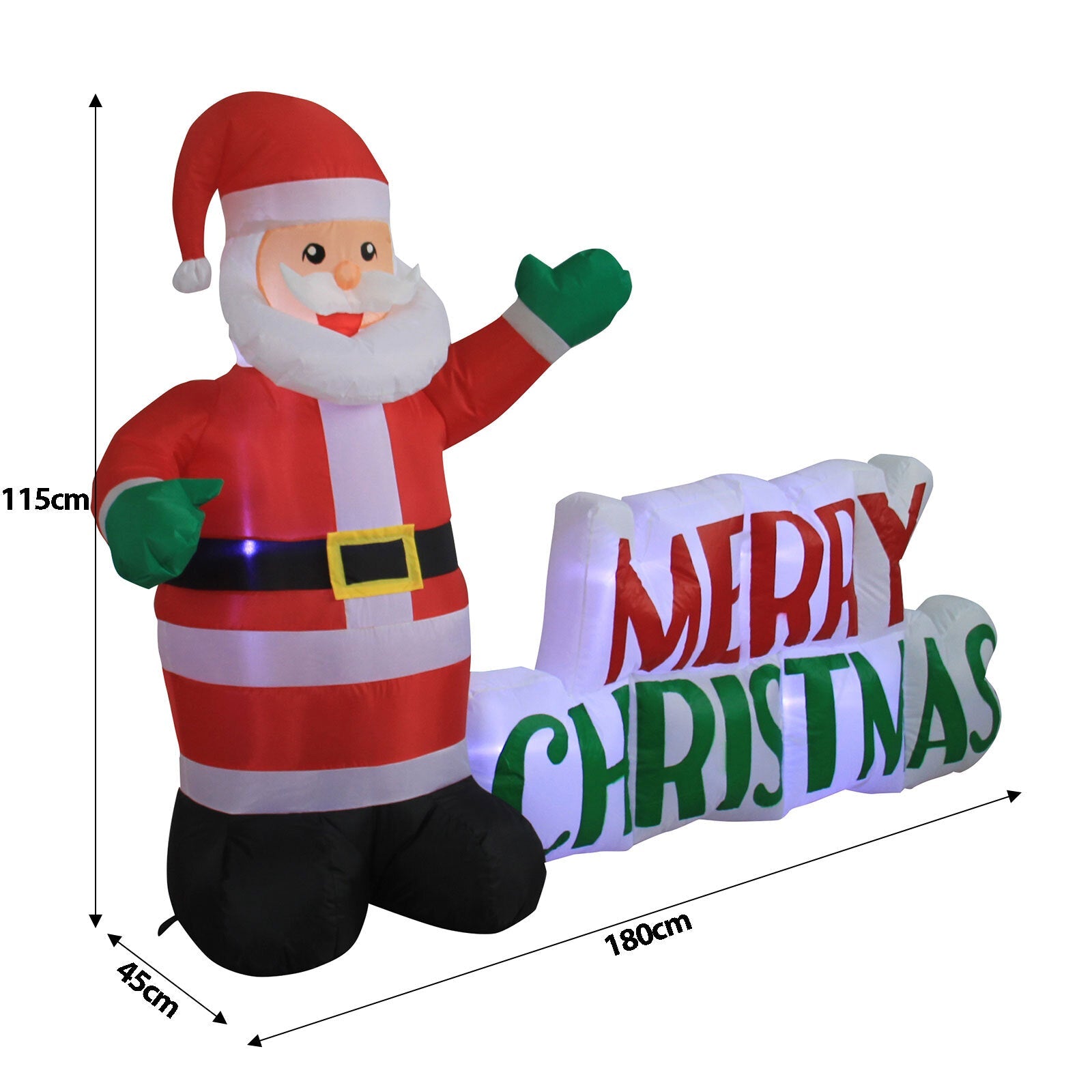 Christmas Decorations: Samland LED INFLATABLE SANTA CLAUSE WITH MERRY CHRISTMAS SIGN FOR CHRISTMAS DECORATION