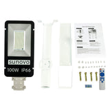 Outdoor Lights: Samland 100W SOLAR GARDEN PATHWAY STREET LIGHT ADJUSTABLE SOLAR PANEL