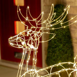 Outdoor Decorations & Lights: Samland Led Warm White Copper Wired 3d Standing Reindeer For Christmas Decoration