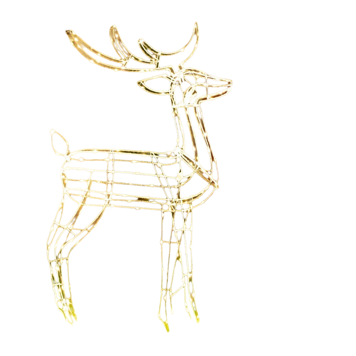 Outdoor Decorations & Lights: Samland Led Warm White Copper Wired 3d Standing Reindeer For Christmas Decoration