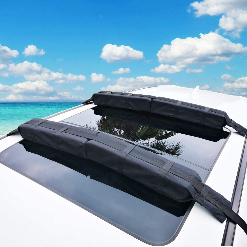Bicycle Stands & Storage: Samland Pair of Universal Soft Roof Rack Kayak Surfboard Universal for Car SUV(SRR600)