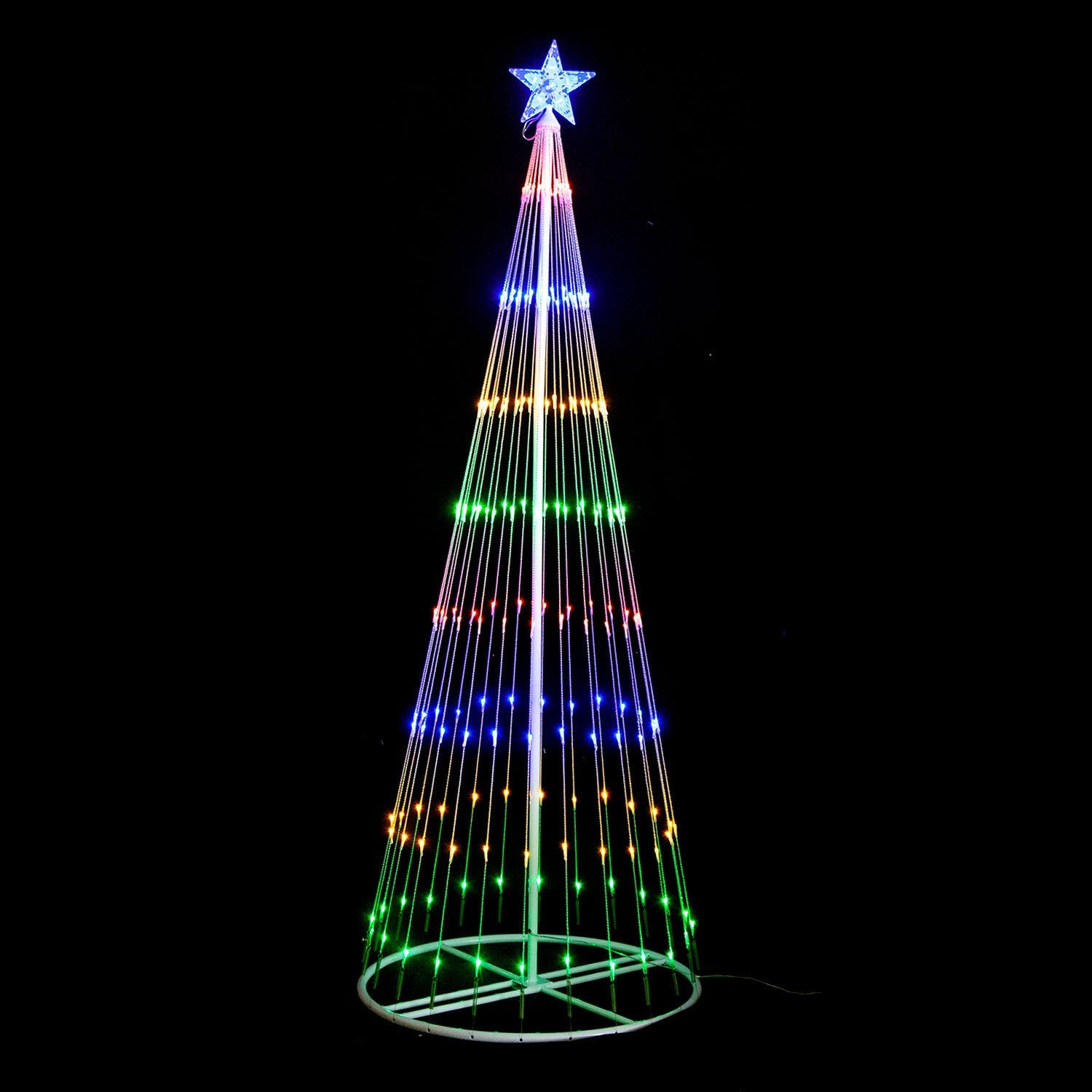 Outdoor Decorations & Lights: Samland Circling Led Light Christmas Tree With Star [Height: 163cm]