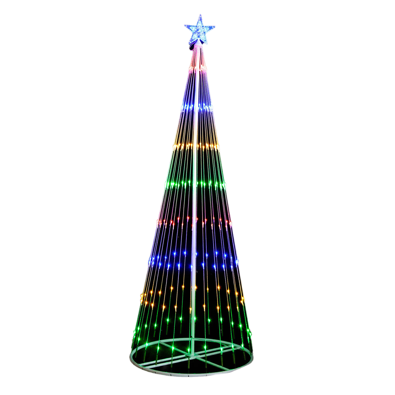 Outdoor Decorations & Lights: Samland Circling Led Light Christmas Tree With Star [Height: 163cm]