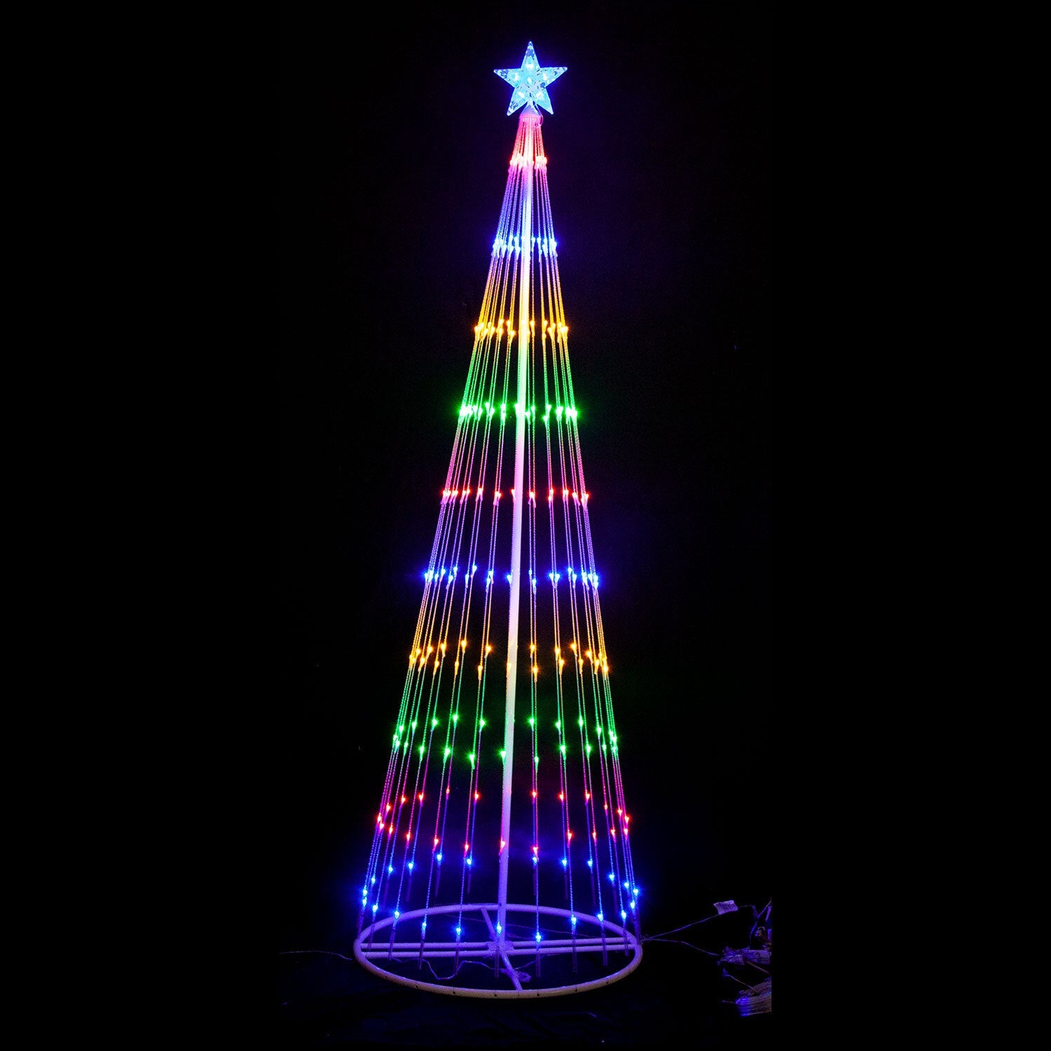 Outdoor Decorations & Lights: CIRCLING LED LIGHT CHRISTMAS TREE WITH STAR [HEIGHT: 210CM]