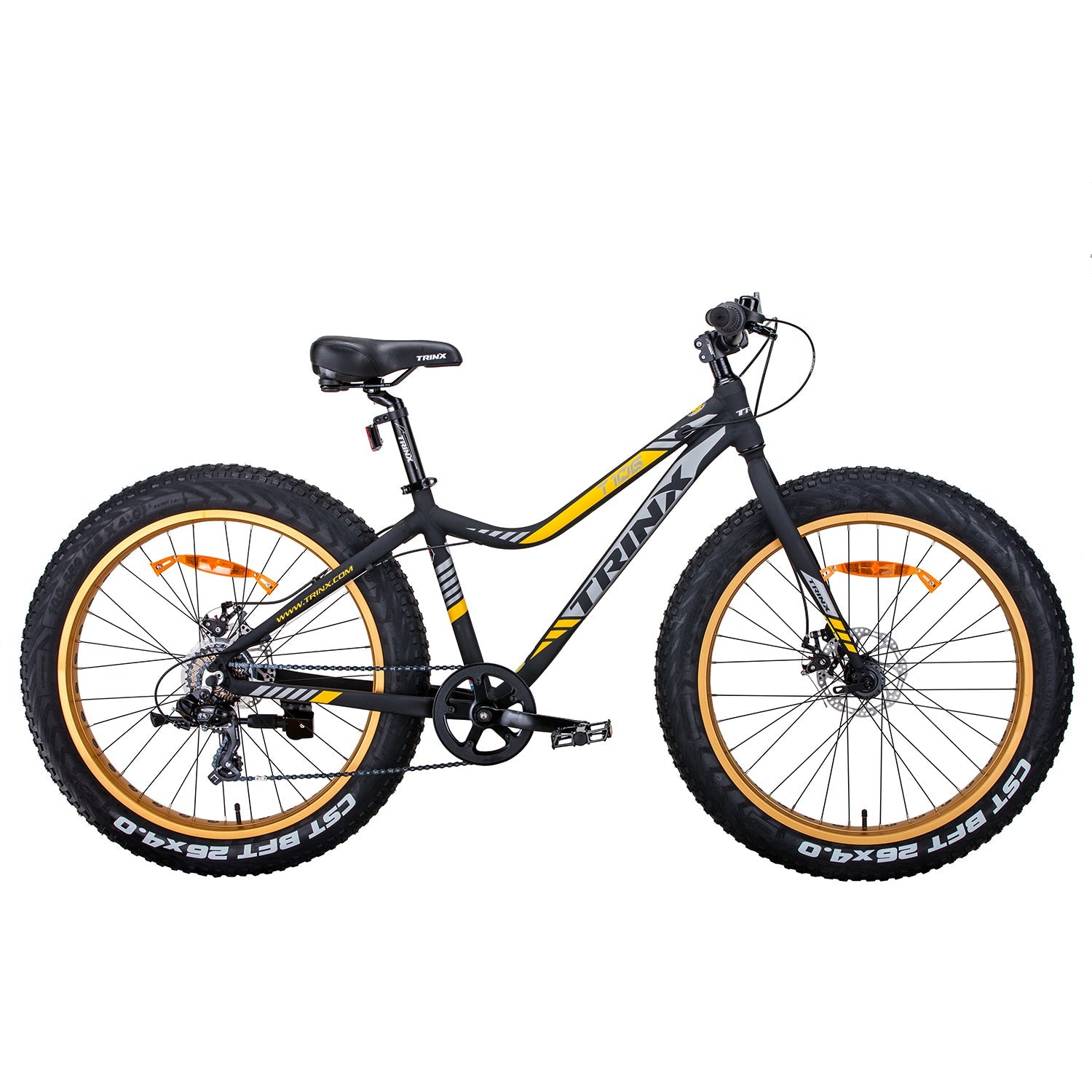 Exercise Bikes: Samland TIGER T106 FAT BIKE SHIMANO 7 SPEED BICYCLE IN ORANGE