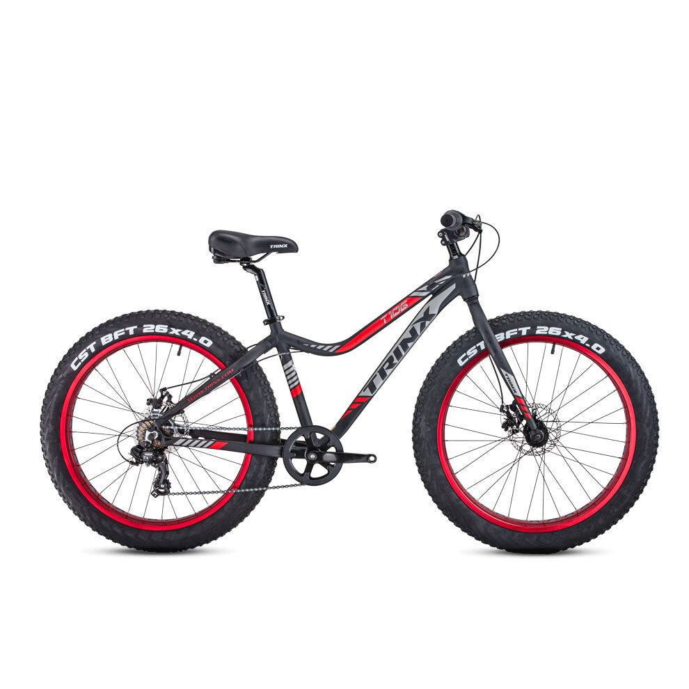 Exercise Bikes: Samland TIGER T106 FAT BIKE SHIMANO 7 SPEED BICYCLE IN RED
