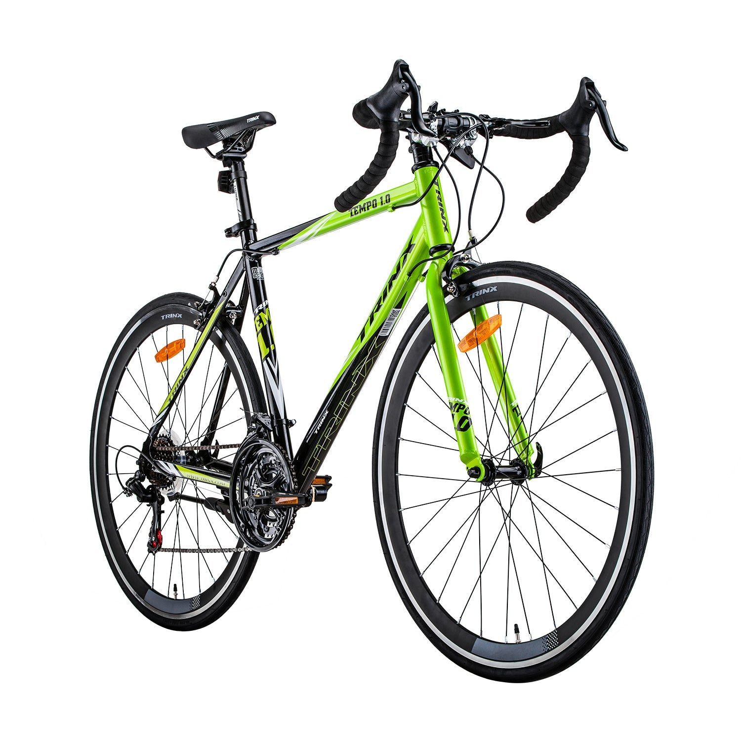 Exercise Bikes: Samland 700C ROAD BIKE TEMPO1.0 SHIMANO 21 SPEED RACING BICYCLE 59CM GREEN/BLACK