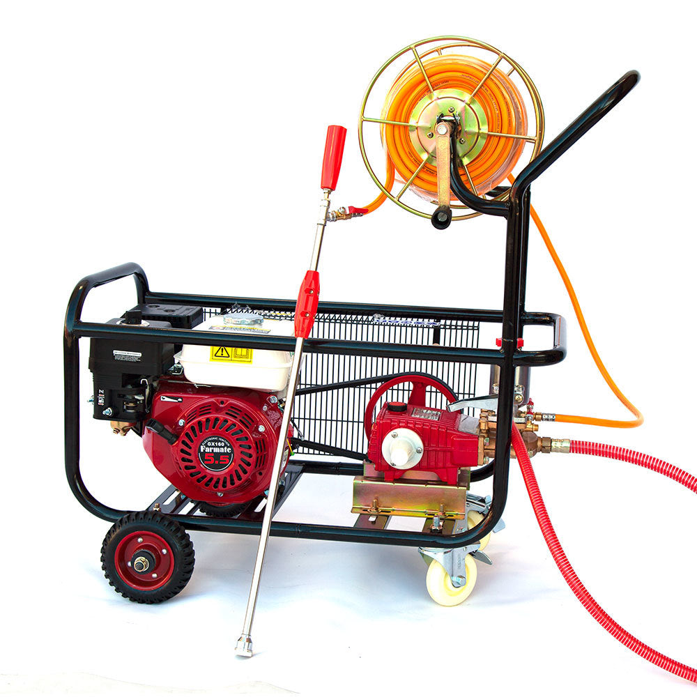 Herbicides: Samland 5.5HP WEED OR PEST CONTROL SPRAYING SYSTEM WITH PISTON PUMP 50M SPRAYER HOSE REEL