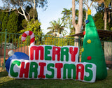 Christmas Decorations: Samland 180CM INFLATABLE MERRY CHRISTMAS TREE WITH LIGHT