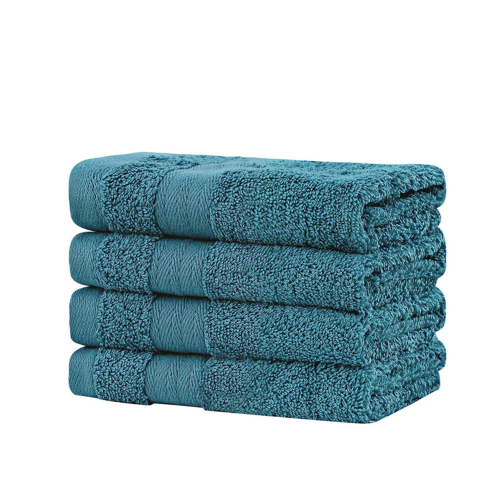 Bed Sheets: Samland Premium Cotton Washcloths 4-Pack Quick-Dry Face Towels Set-Blue