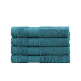 Bed Sheets: Samland Premium Cotton Washcloths 4-Pack Quick-Dry Face Towels Set-Blue
