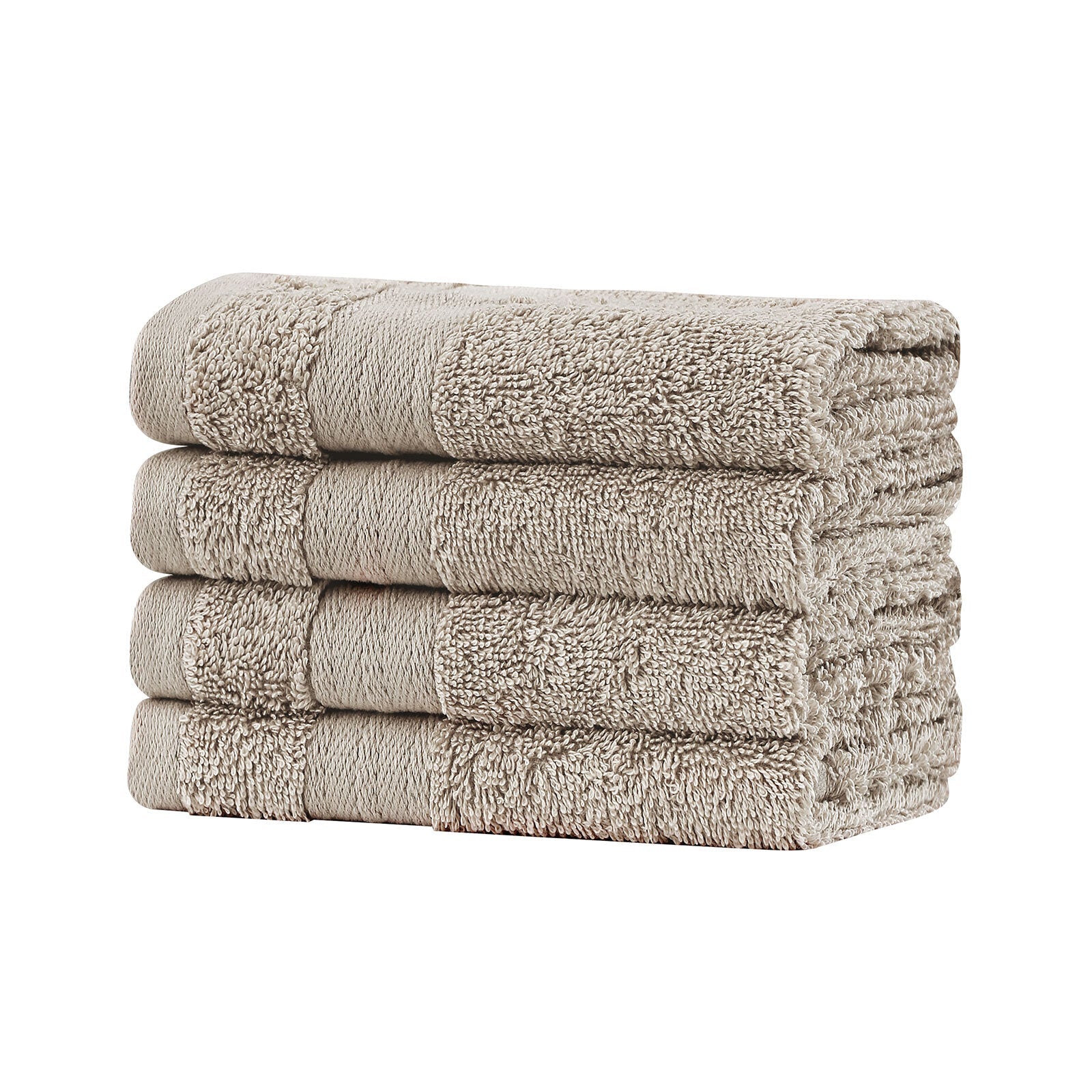 Bed Sheets: Samland Premium Cotton Washcloths 4-Pack Quick-Dry Face Towels Set-Linen