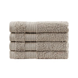 Bed Sheets: Samland Premium Cotton Washcloths 4-Pack Quick-Dry Face Towels Set-Linen