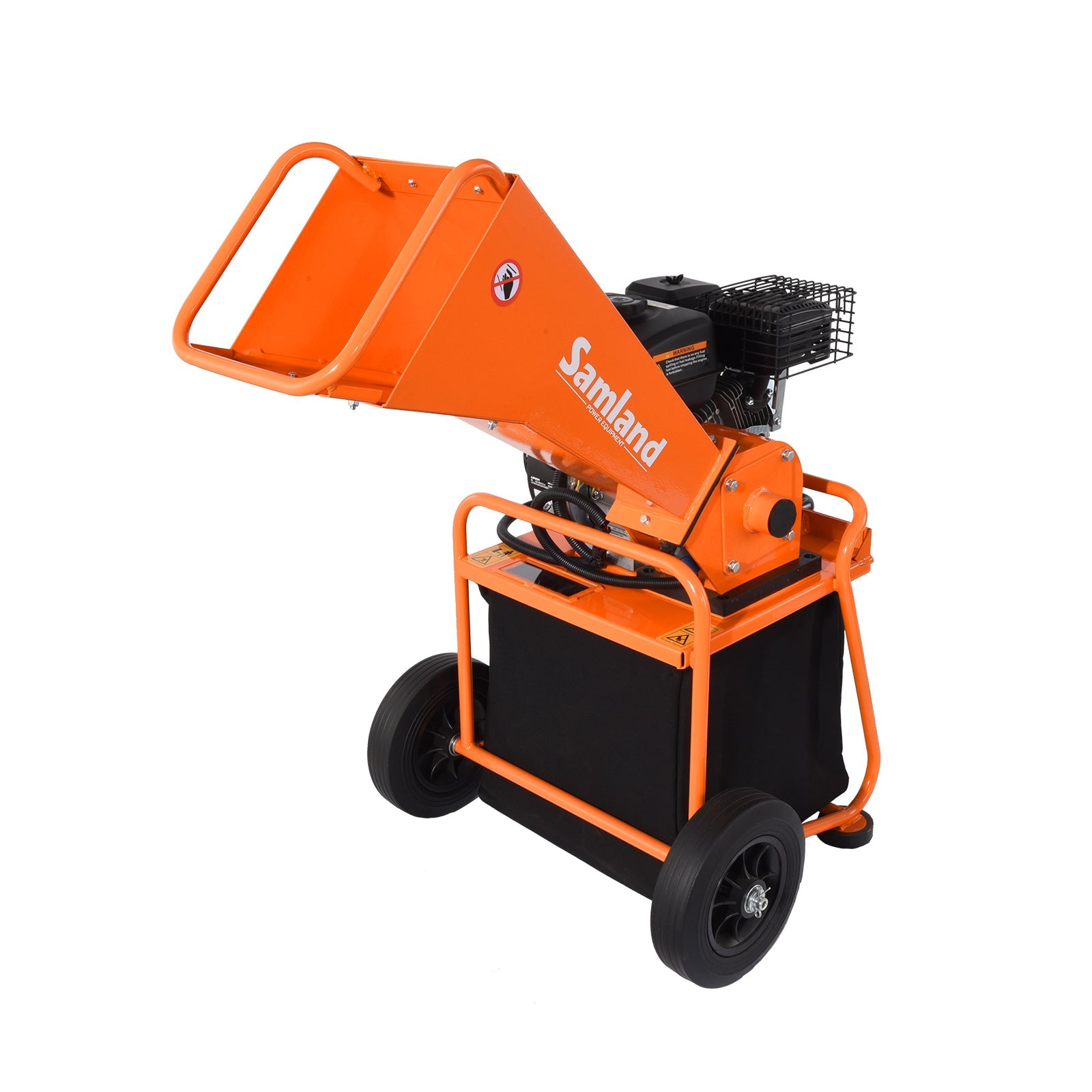 Side Tables: Samland WC50 Mini Wood Chipper, Loncin 6.5 HP Engine