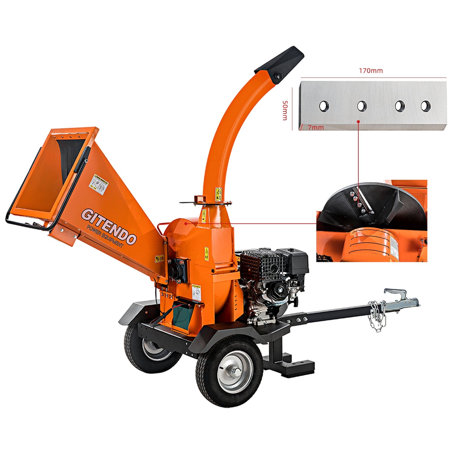 Hammers: Samland Tow Behind 15HP Wood Chipper 120MM Disc Chipping