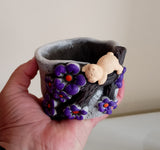 Cute, hand painted bear succulent pot. Random design