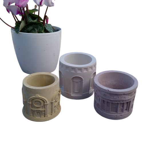 Ancient architecture succulent planters x 3