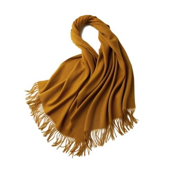 100% MERINO VIRGIN WOOL SHAWL 970115 YELLOW