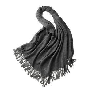 100% MERINO VIRGIN WOOL SHAWL 970115 GREY