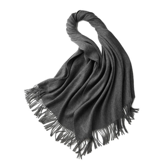 100% MERINO VIRGIN WOOL SHAWL 970115 GREY
