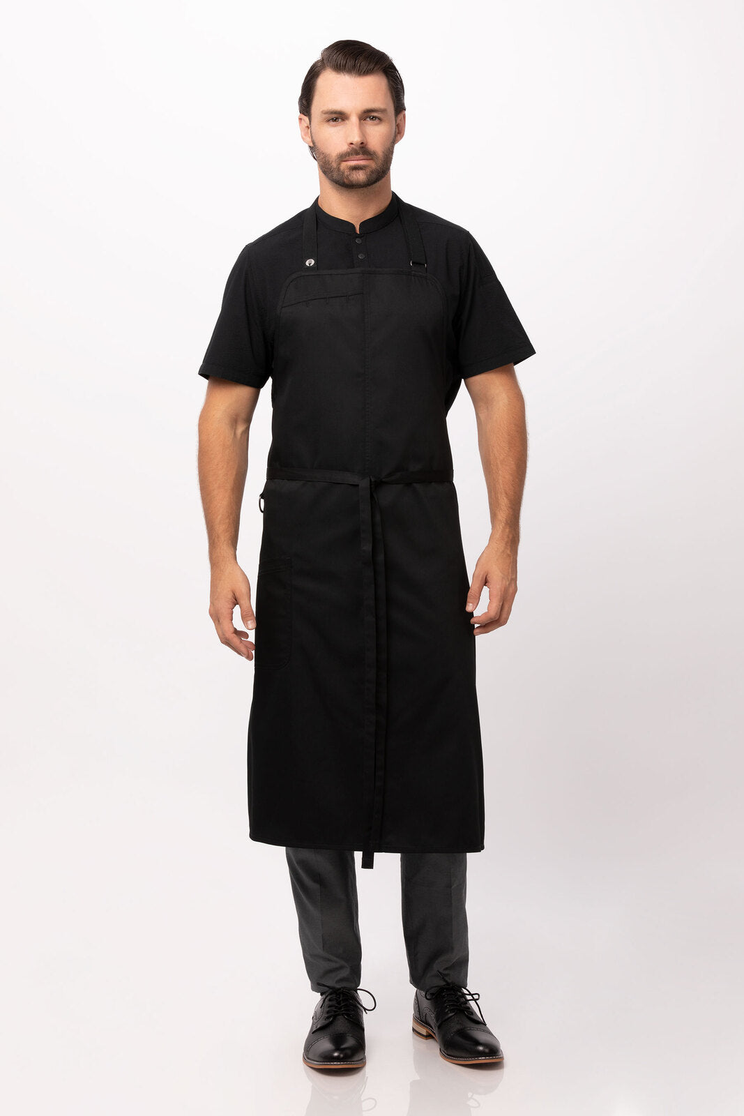 Aprons: Brio Chef Black Bib Apron by Chef Works