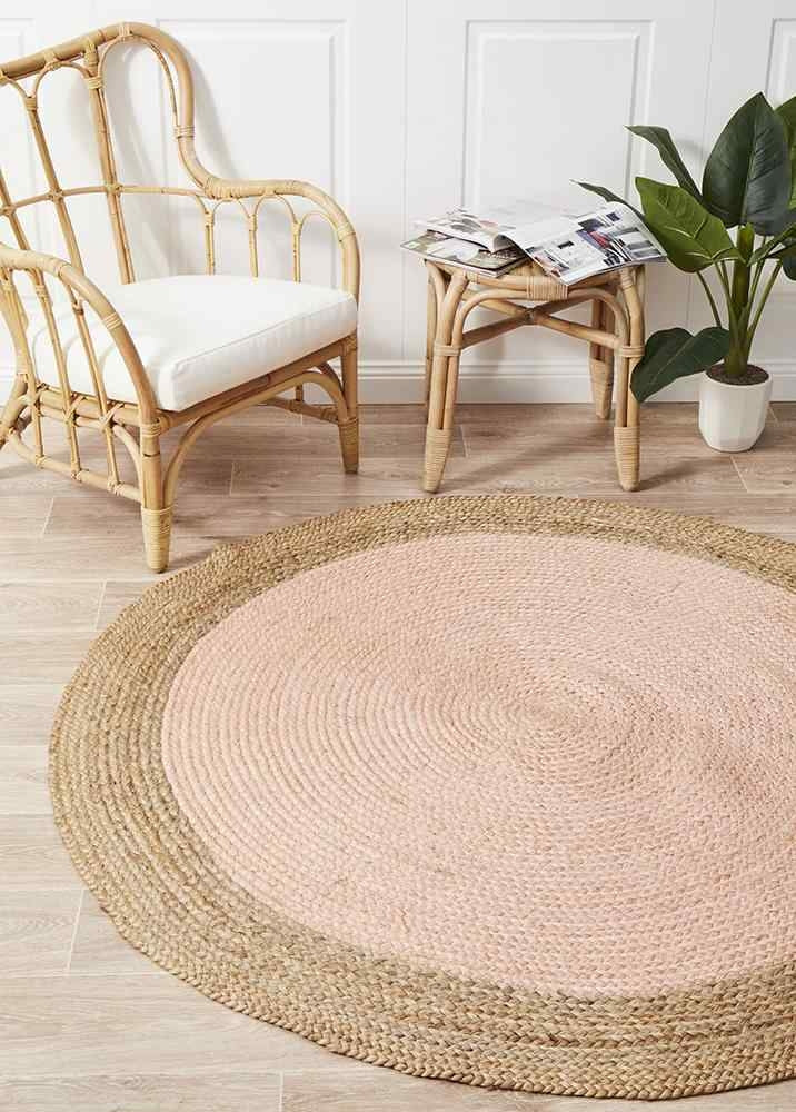 Round Rugs: Atrium Polo Pink By Rug Culture - 150X150CM - ROUND