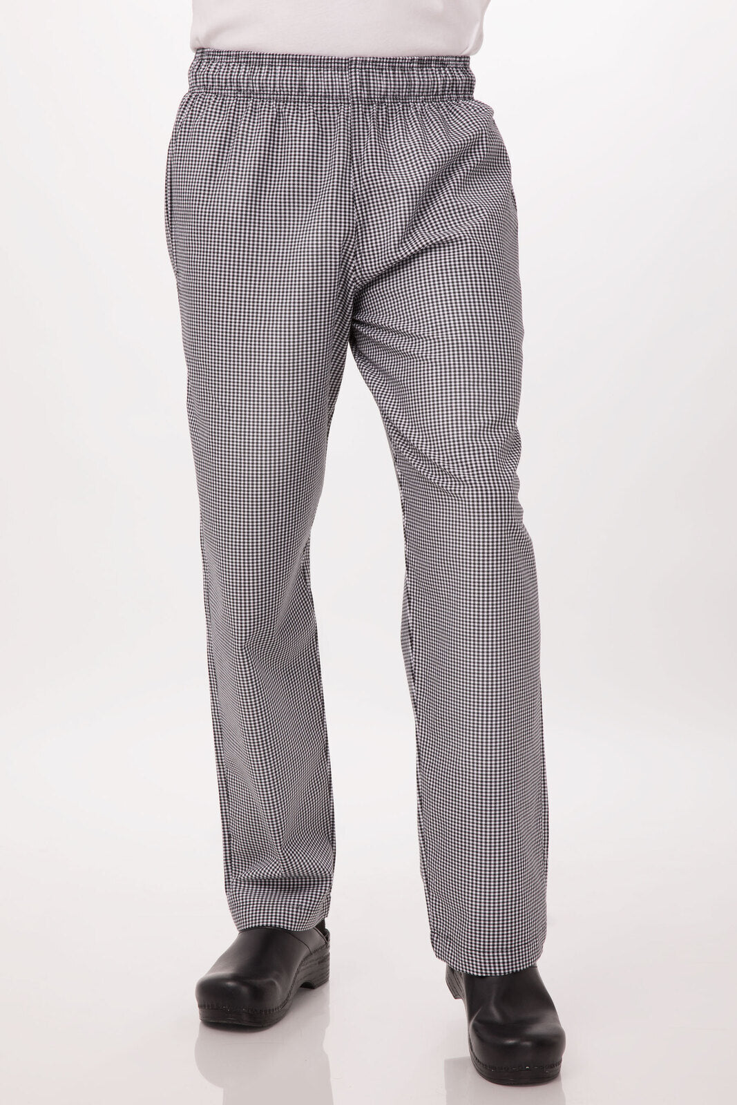 Men's Pants & Chinos: Essential Men's Small Checks XL Baggy Black Chef Pants by Chef Works