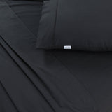 Bed Sheets: Elan Linen 100% Egyptian Cotton Vintage Washed 500TC Charcoal Queen Bed Sheets Set