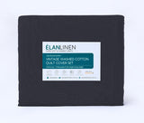 Bed Sheets: Elan Linen 100% Egyptian Cotton Vintage Washed 500TC Charcoal Queen Bed Sheets Set