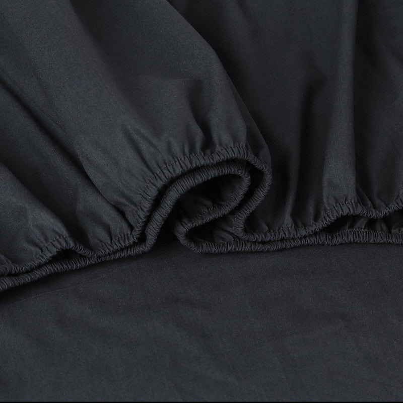 Bed Sheets: Elan Linen 100% Egyptian Cotton Vintage Washed 500TC Charcoal Single Bed Sheets Set