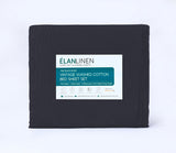 Bed Sheets: Elan Linen 100% Egyptian Cotton Vintage Washed 500TC Charcoal Single Bed Sheets Set