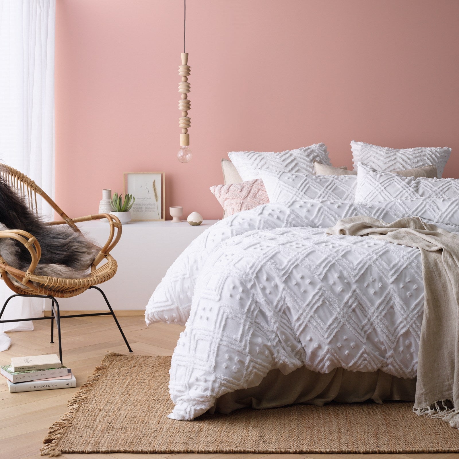 Quilts & Duvets: Medallion Cotton Vintage Washed Tufted White Quilt Cover Set by Park Avenue Queen