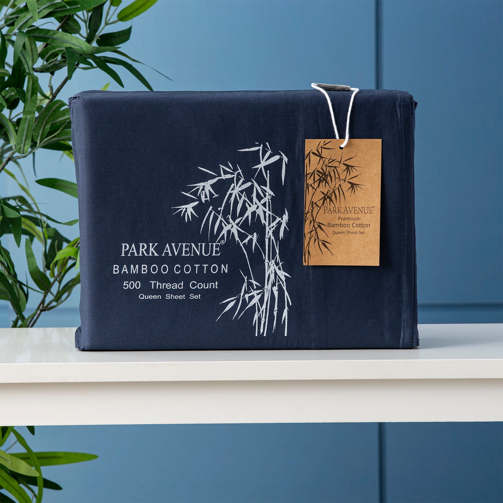 Bed Sheets: Bamboo Cotton 500 Thread Count Indigo Sheet Sets by Park Avenue Queen