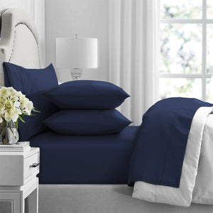 Premium 1000 Thread Count Egyptian Indigo Cotton Sheet Sets by Renee Taylor Queen