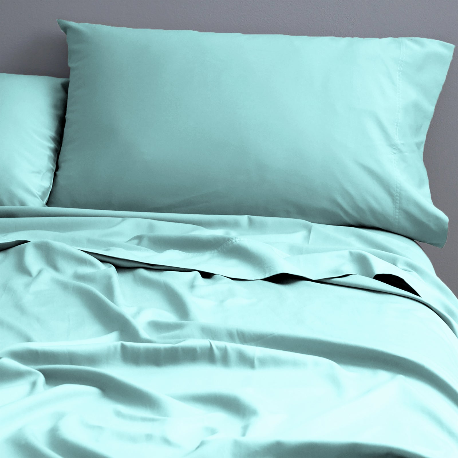Bed Sheets: Natural Cotton 500 Thread Count Torquoise Sheet Set by Park Avenue Double
