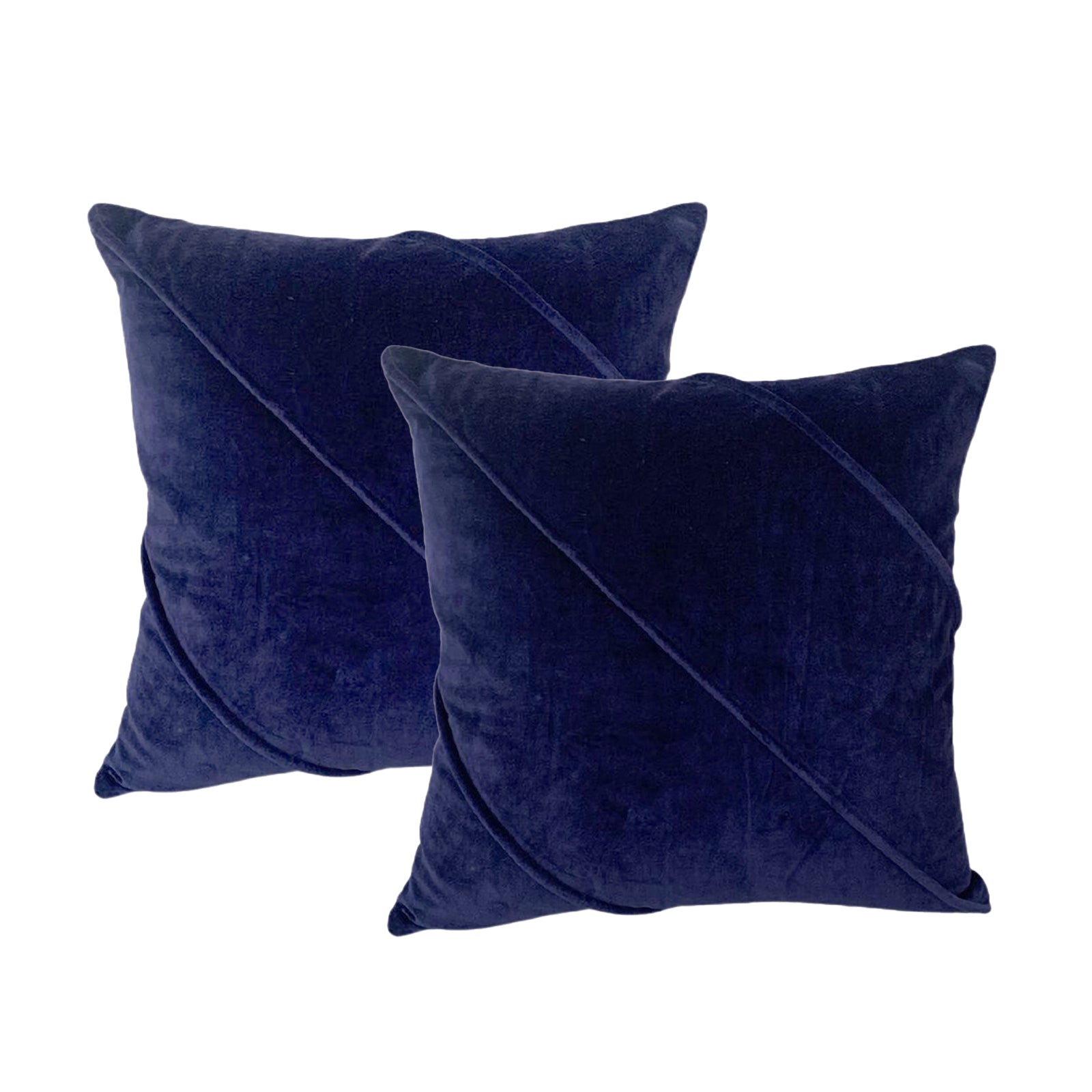 Cushions & Throws: Trova Ink Twin Pack Cotton Velvet Cushion Polyester Filled by Cloud Linen