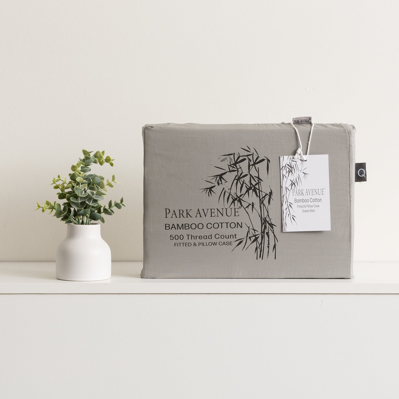 Bed Sheets: Bamboo Cotton 500 Thread Count Charcoal Combo Set by Park Avenue Mega Queen