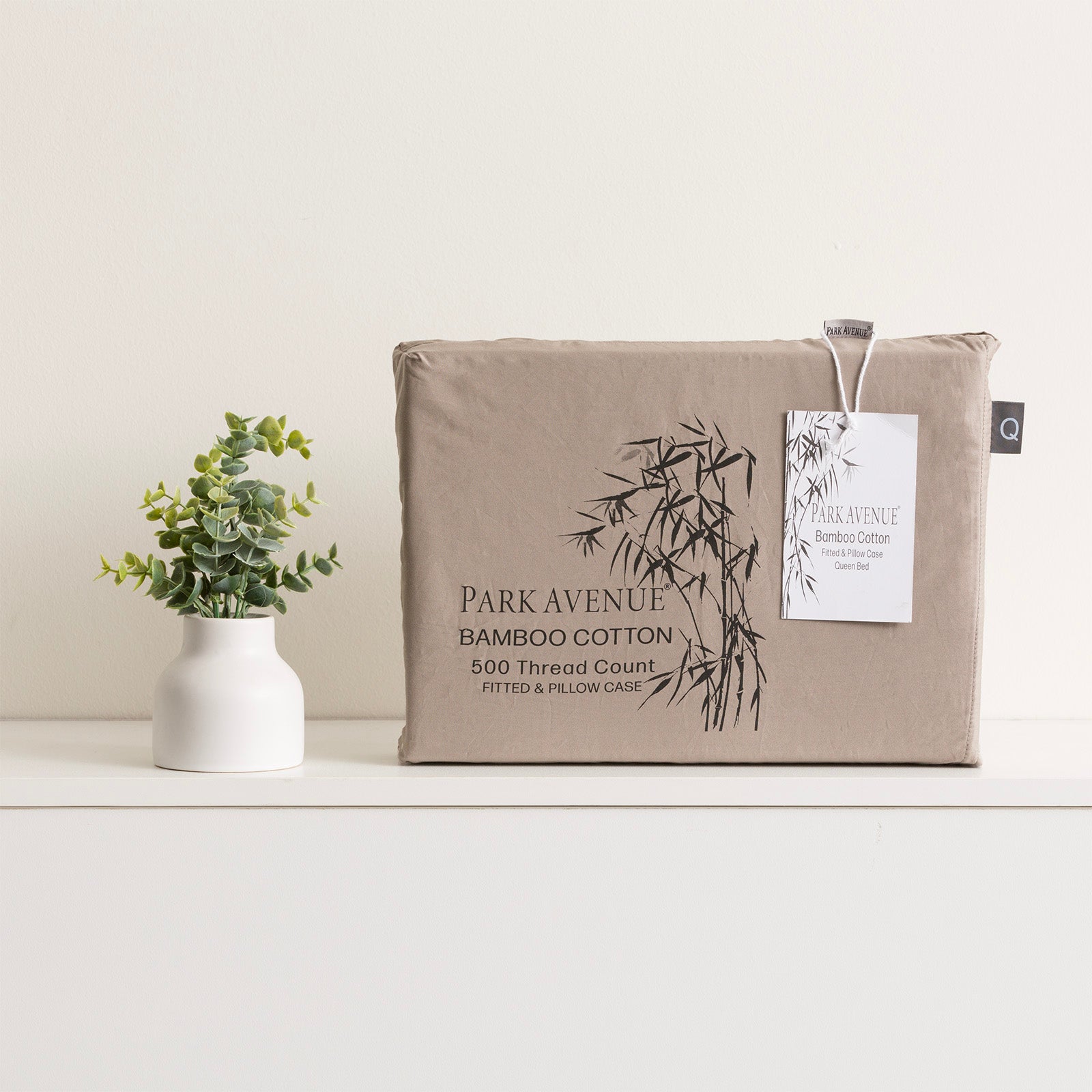 Duvet Covers: 500 Thread Count Pewter Bamboo Cotton Super King Combo Set by Park Avenue