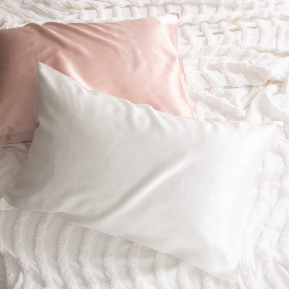 100% Mulberry Silk White Standard Pillowcase by Renee Taylor