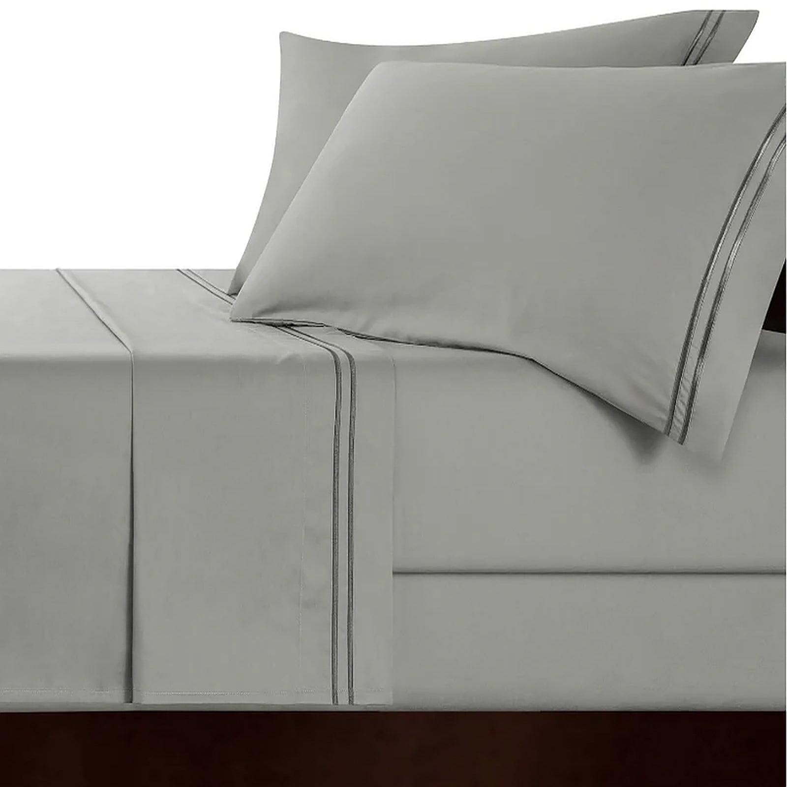 Bed Sheets: Strada Embroidered 1000 TC Egyptian Cotton Silver Charcoal Super King Sheet sets by Renee Taylor
