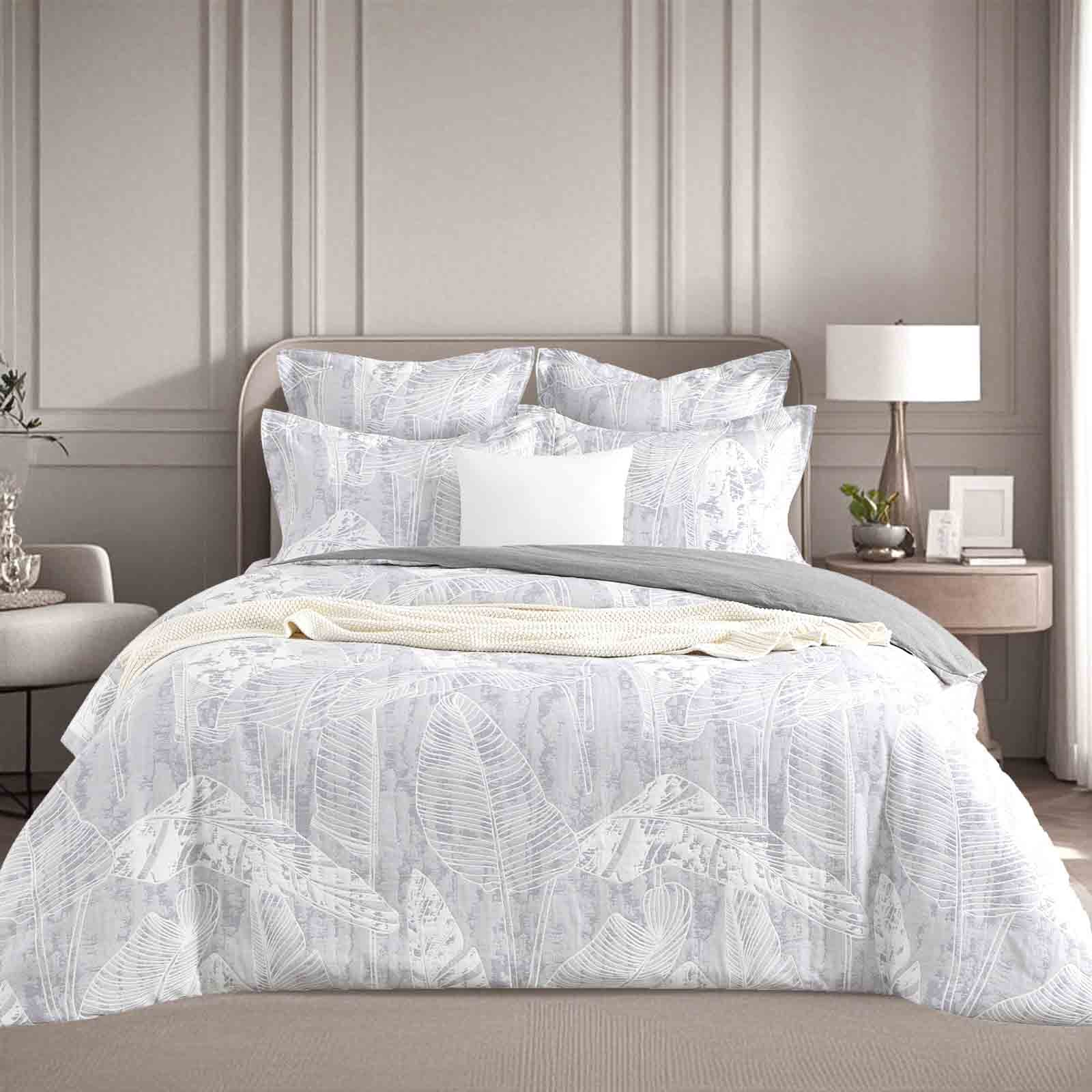 Duvet Covers: Grove Charcoal Jacquard King Quilt Cover Set by Renee Taylor