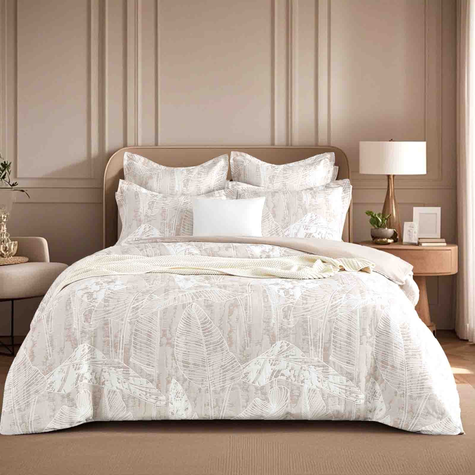 Duvet Covers: Panache Wood Jacquard Super King Quilt Cover Set by Renee Taylor