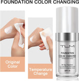 Cosmetics: ReviGLam TLM Colour Changing Liquid Foundation Hides Wrinkles & Lines, BB Cream Makeup Base Concealer Cover Moisturizing Fluid for all Skin Tone SPF15, Pack of 1