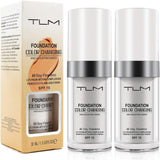 Cosmetics: ReviGLam TLM Colour Changing Liquid Foundation Hides Wrinkles & Lines, BB Cream Makeup Base Concealer Cover Moisturizing Fluid for all Skin Tone SPF15, Pack of 2