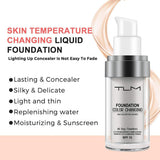 Cosmetics: ReviGLam TLM Colour Changing Liquid Foundation Hides Wrinkles & Lines, BB Cream Makeup Base Concealer Cover Moisturizing Fluid for all Skin Tone SPF15, Pack of 2