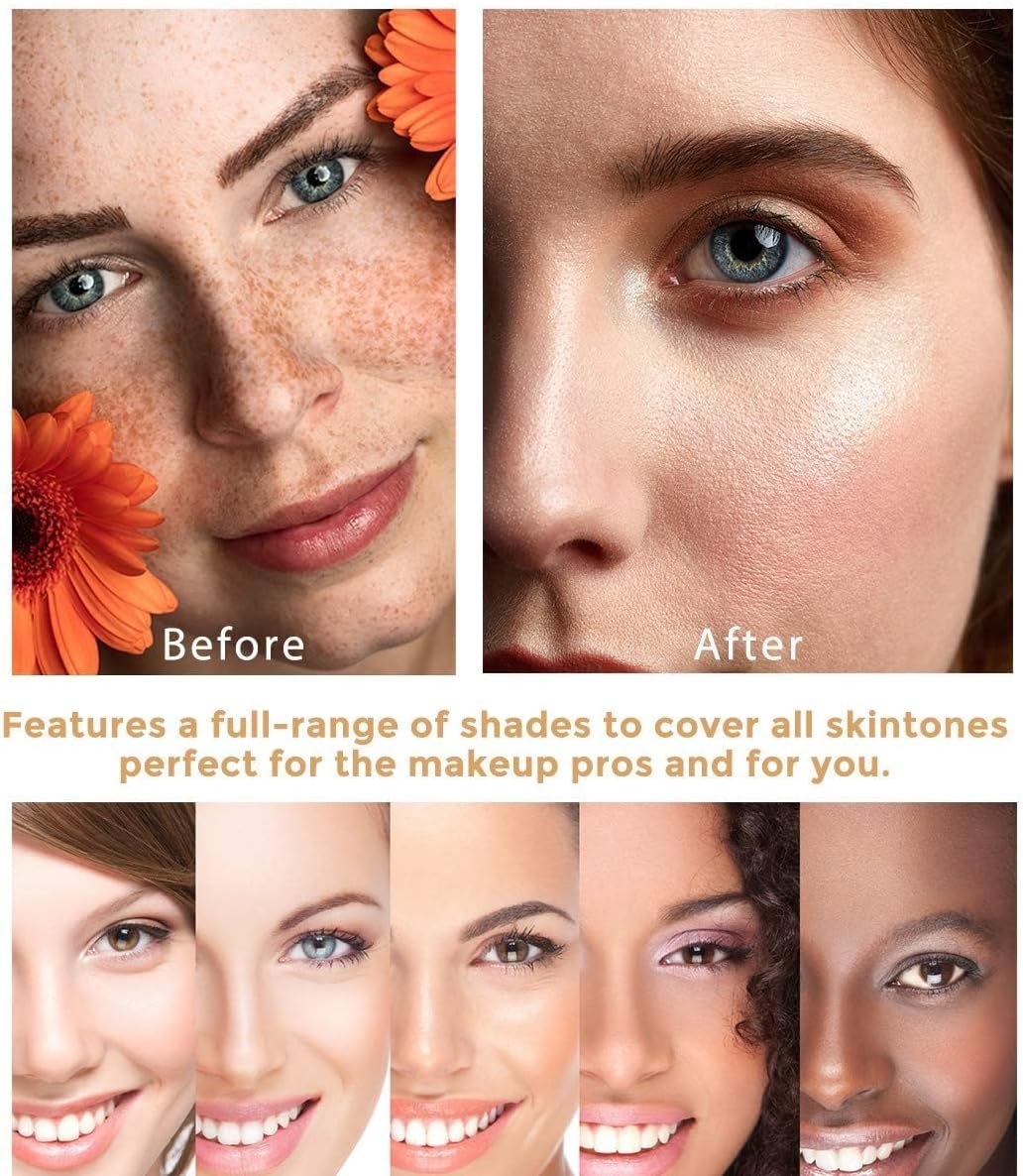 Cosmetics: ReviGLam TLM Colour Changing Liquid Foundation Hides Wrinkles & Lines, BB Cream Makeup Base Concealer Cover Moisturizing Fluid for all Skin Tone SPF15, Pack of 2