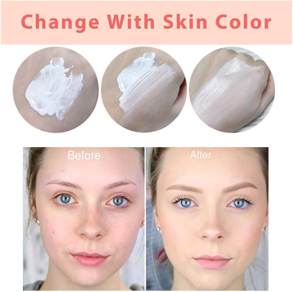 Cosmetics: ReviGLam TLM Colour Changing Liquid Foundation Hides Wrinkles & Lines, BB Cream Makeup Base Concealer Cover Moisturizing Fluid for all Skin Tone SPF15, Pack of 2
