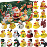 2025 Advent Calendar Christmas Ducks - 24pcs Rubber Duck Advent Calendar 24 Days of Christmas Countdown Toys for Christmas Gifts Party Favors Kids Toddlers Random Duck Gift Box